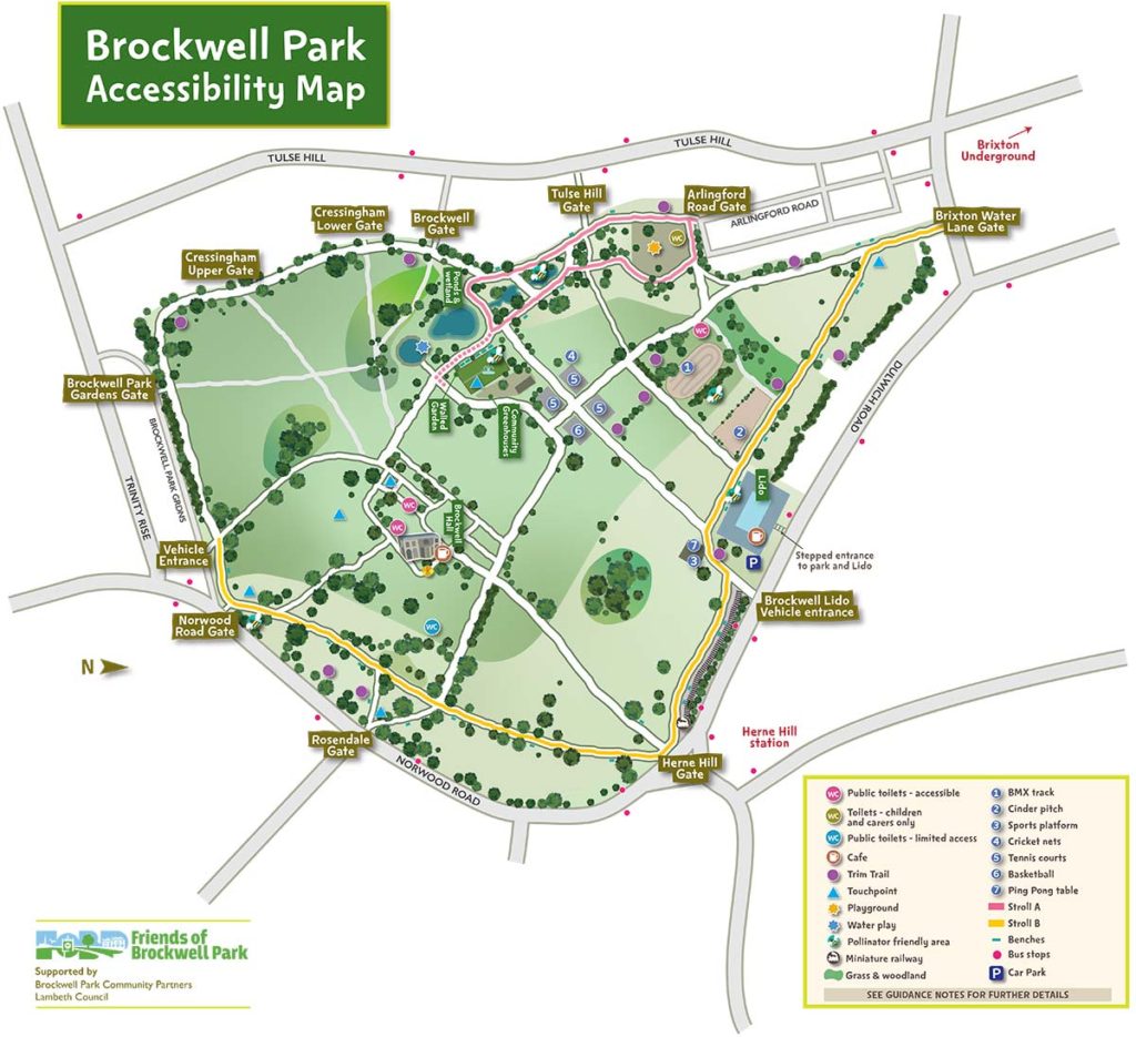 Brockwell Park Accessibility Map Landscape 1024x935 